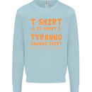Funny T-Rex Dinosaur Kids Sweatshirt Jumper Light Blue