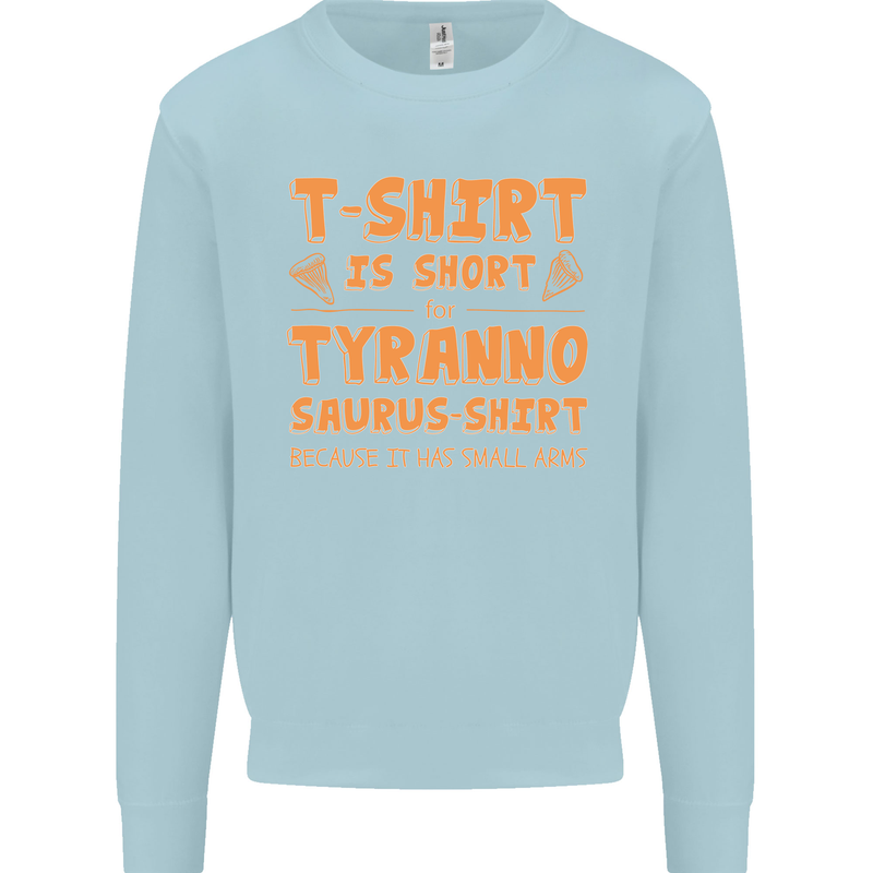 Funny T-Rex Dinosaur Kids Sweatshirt Jumper Light Blue