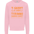 Funny T-Rex Dinosaur Kids Sweatshirt Jumper Light Pink
