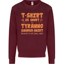 Funny T-Rex Dinosaur Kids Sweatshirt Jumper Maroon