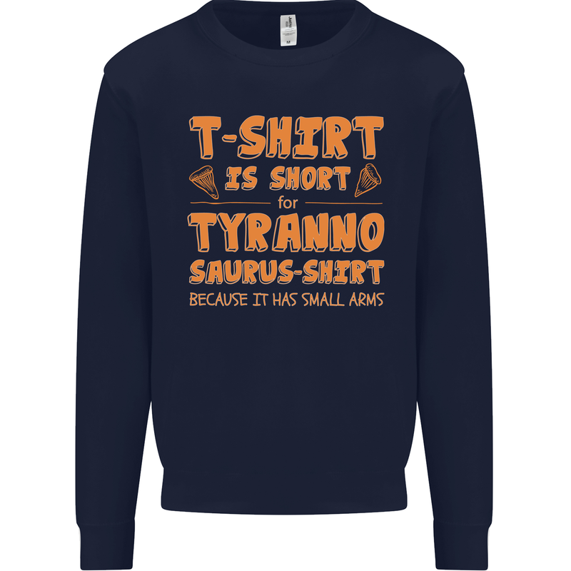 Funny T-Rex Dinosaur Kids Sweatshirt Jumper Navy Blue