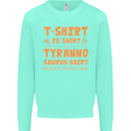 Funny T-Rex Dinosaur Kids Sweatshirt Jumper Peppermint