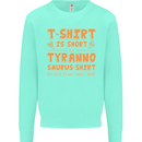 Funny T-Rex Dinosaur Kids Sweatshirt Jumper Peppermint