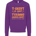 Funny T-Rex Dinosaur Kids Sweatshirt Jumper Purple