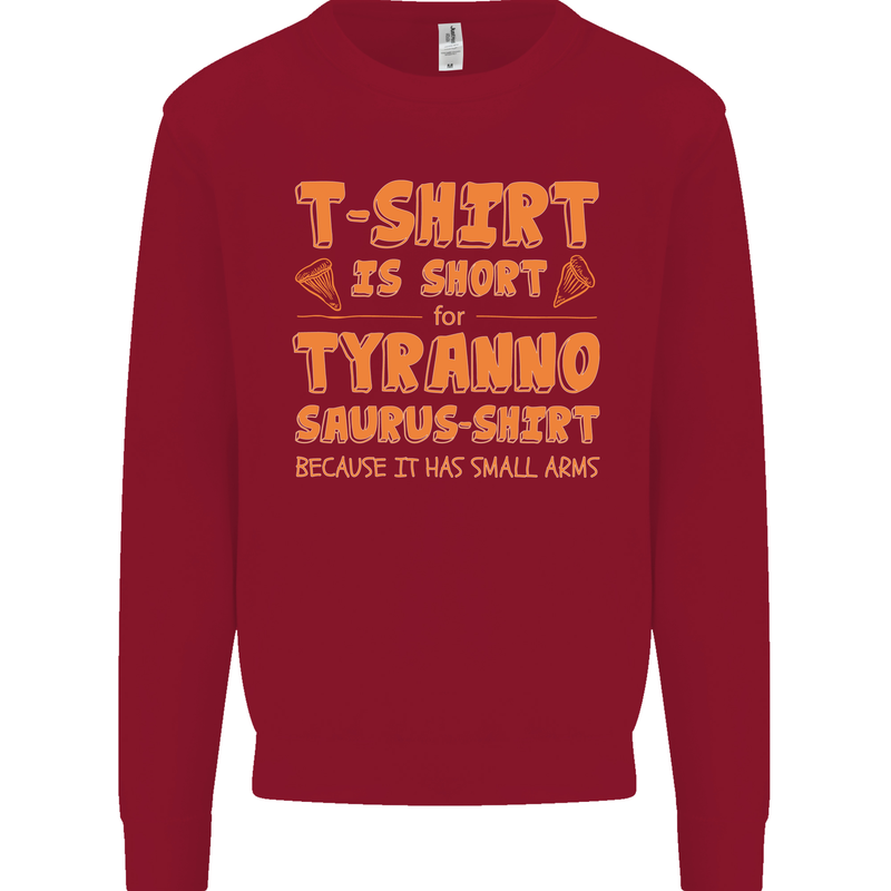 Funny T-Rex Dinosaur Kids Sweatshirt Jumper Red