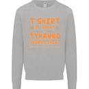 Funny T-Rex Dinosaur Kids Sweatshirt Jumper Sports Grey
