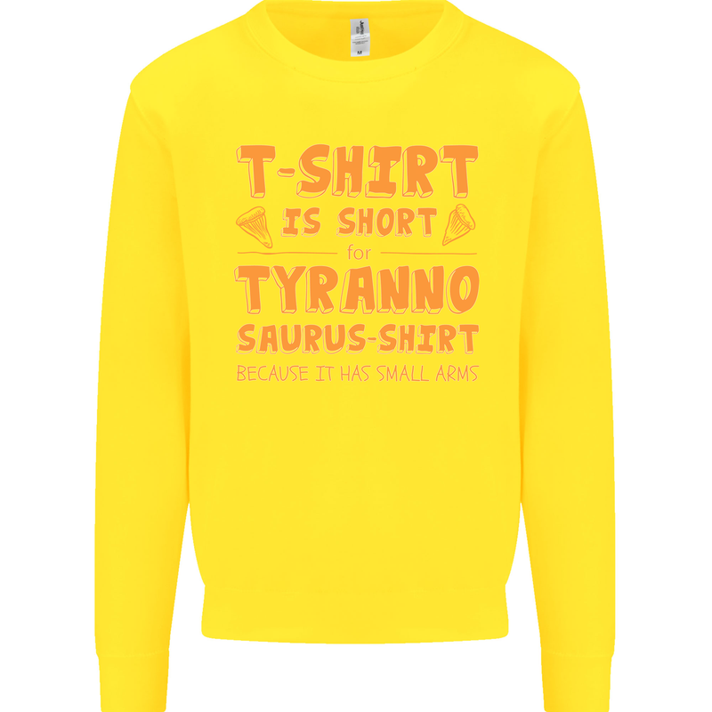 Funny T-Rex Dinosaur Kids Sweatshirt Jumper Yellow