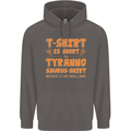 Funny T-Rex Dinosaur Mens 80% Cotton Hoodie Charcoal