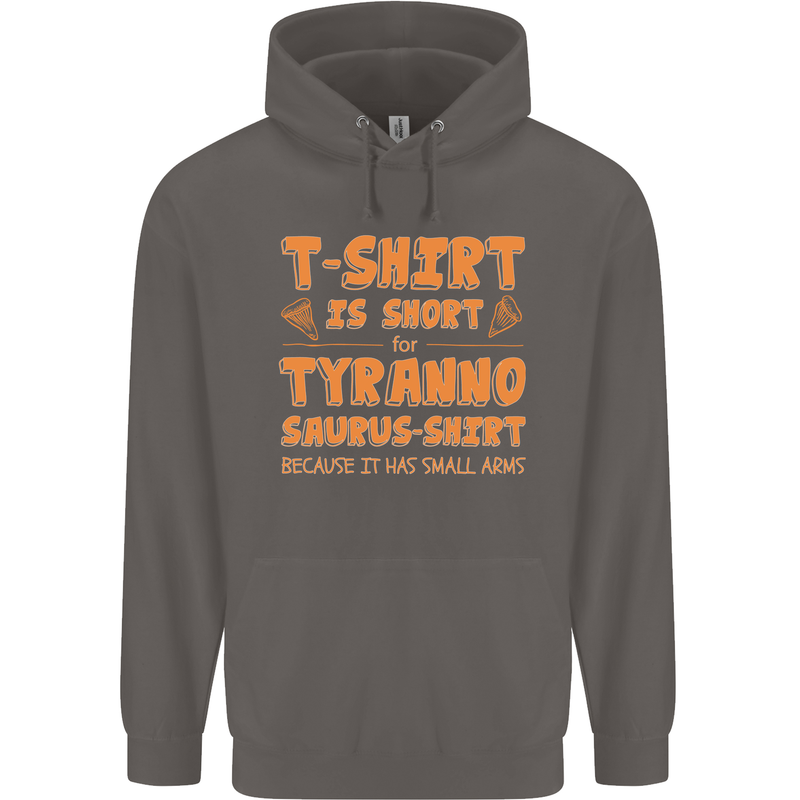 Funny T-Rex Dinosaur Mens 80% Cotton Hoodie Charcoal