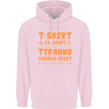 Funny T-Rex Dinosaur Mens 80% Cotton Hoodie Light Pink
