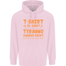 Funny T-Rex Dinosaur Mens 80% Cotton Hoodie Light Pink