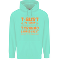 Funny T-Rex Dinosaur Mens 80% Cotton Hoodie Peppermint