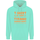 Funny T-Rex Dinosaur Mens 80% Cotton Hoodie Peppermint