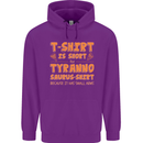 Funny T-Rex Dinosaur Mens 80% Cotton Hoodie Purple