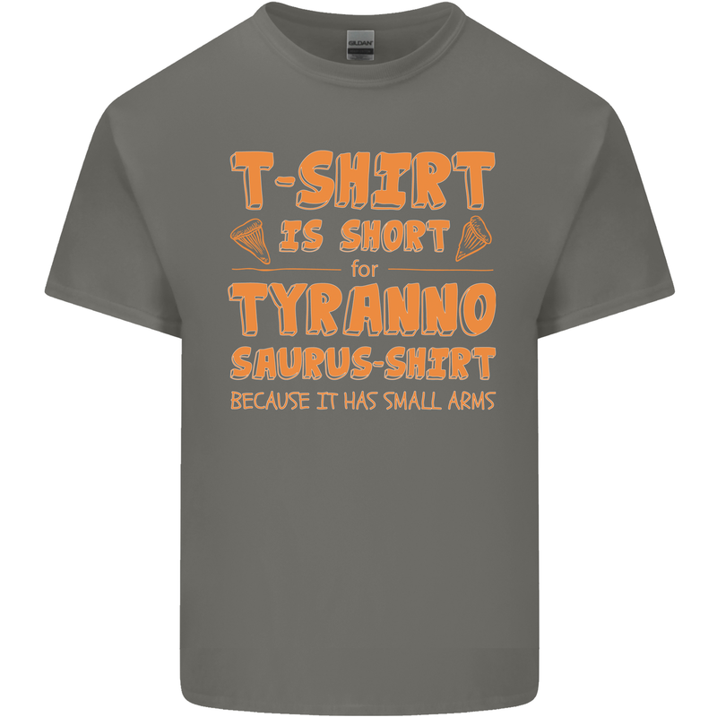 Funny T-Rex Dinosaur Mens Cotton T-Shirt Tee Top Charcoal