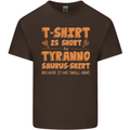 Funny T-Rex Dinosaur Mens Cotton T-Shirt Tee Top Dark Chocolate