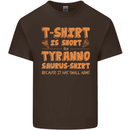 Funny T-Rex Dinosaur Mens Cotton T-Shirt Tee Top Dark Chocolate