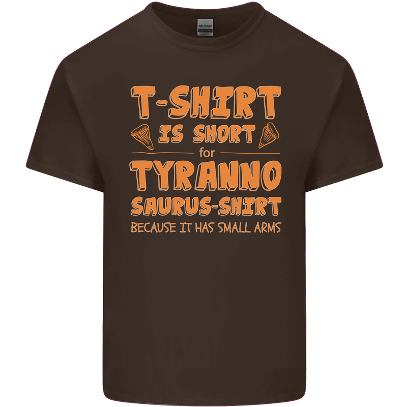 Funny T-Rex Dinosaur Mens Cotton T-Shirt Tee Top Dark Chocolate