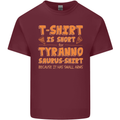 Funny T-Rex Dinosaur Mens Cotton T-Shirt Tee Top Maroon