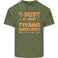 Funny T-Rex Dinosaur Mens Cotton T-Shirt Tee Top Military Green