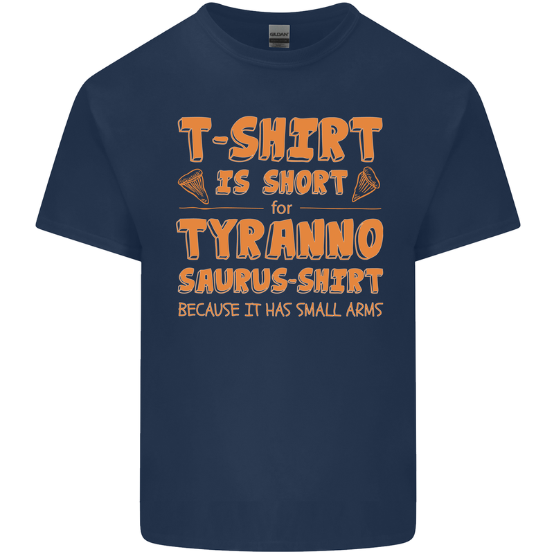 Funny T-Rex Dinosaur Mens Cotton T-Shirt Tee Top Navy Blue