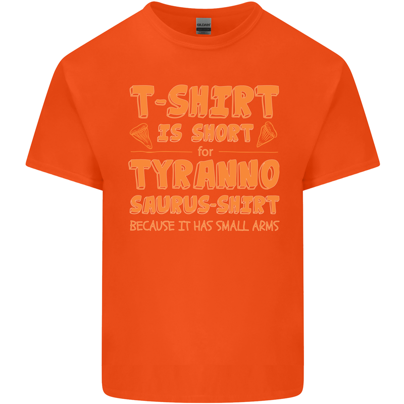 Funny T-Rex Dinosaur Mens Cotton T-Shirt Tee Top Orange