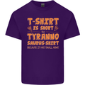 Funny T-Rex Dinosaur Mens Cotton T-Shirt Tee Top Purple