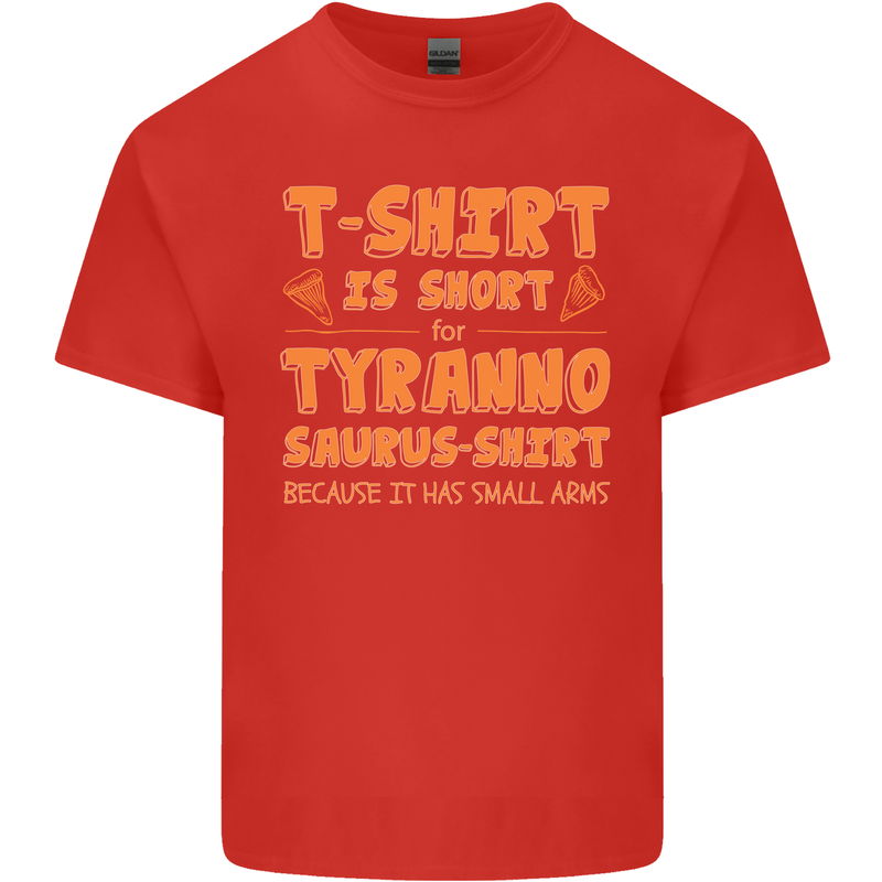 Funny T-Rex Dinosaur Mens Cotton T-Shirt Tee Top Red