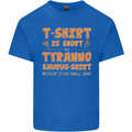 Funny T-Rex Dinosaur Mens Cotton T-Shirt Tee Top Royal Blue