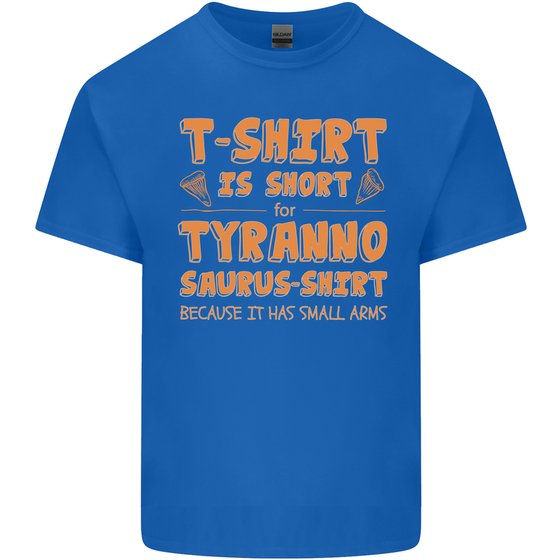 Funny T-Rex Dinosaur Mens Cotton T-Shirt Tee Top Royal Blue