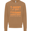 Funny T-Rex Dinosaur Mens Sweatshirt Jumper Caramel Latte