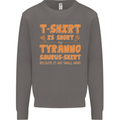 Funny T-Rex Dinosaur Mens Sweatshirt Jumper Charcoal