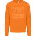 Funny T-Rex Dinosaur Mens Sweatshirt Jumper Orange