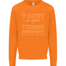 Funny T-Rex Dinosaur Mens Sweatshirt Jumper Orange