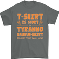 Funny T-Rex Dinosaur Mens T-Shirt 100% Cotton Charcoal