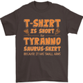 Funny T-Rex Dinosaur Mens T-Shirt 100% Cotton Dark Chocolate