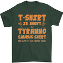 Funny T-Rex Dinosaur Mens T-Shirt 100% Cotton Forest Green