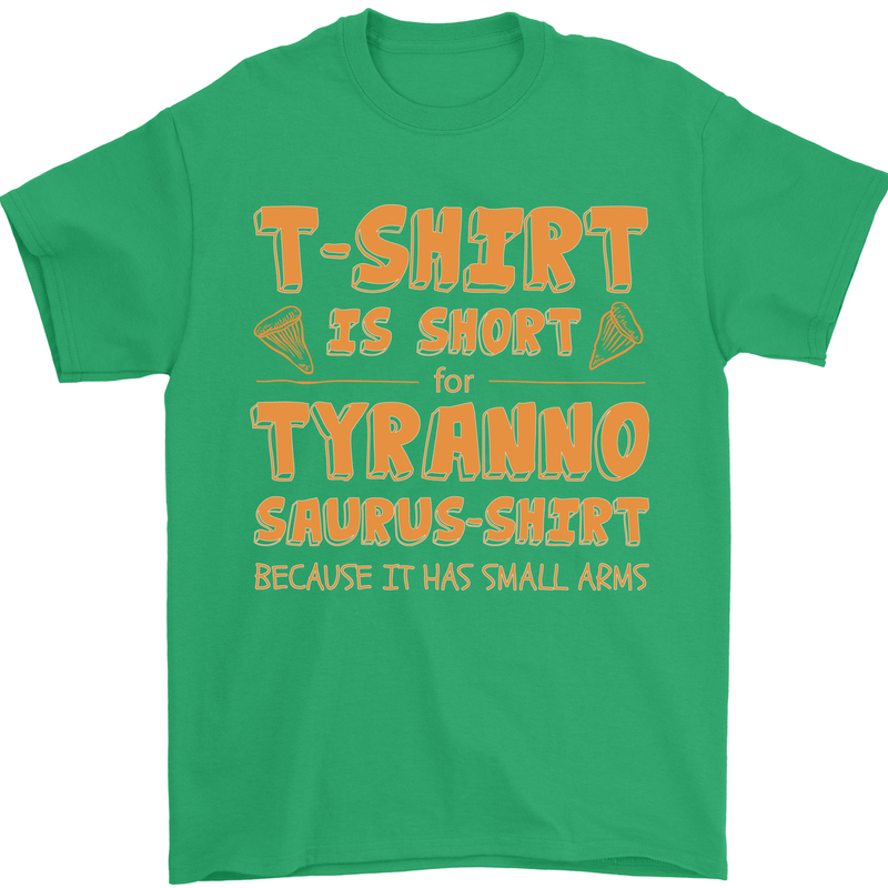 Funny T-Rex Dinosaur Mens T-Shirt 100% Cotton Irish Green