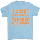 Funny T-Rex Dinosaur Mens T-Shirt 100% Cotton Light Blue
