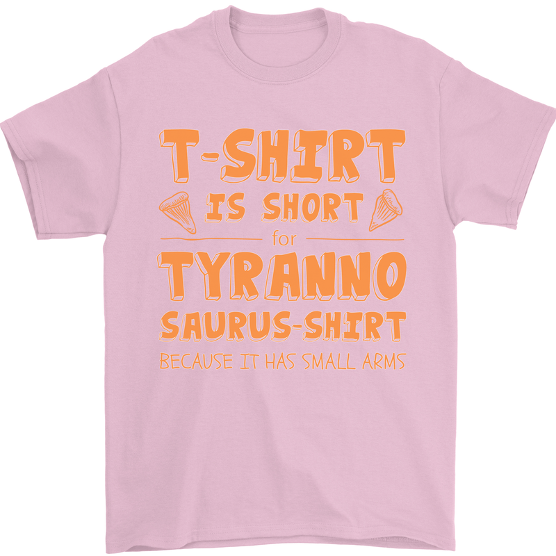 Funny T-Rex Dinosaur Mens T-Shirt 100% Cotton Light Pink