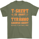 Funny T-Rex Dinosaur Mens T-Shirt 100% Cotton Military Green
