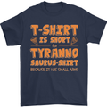 Funny T-Rex Dinosaur Mens T-Shirt 100% Cotton Navy Blue