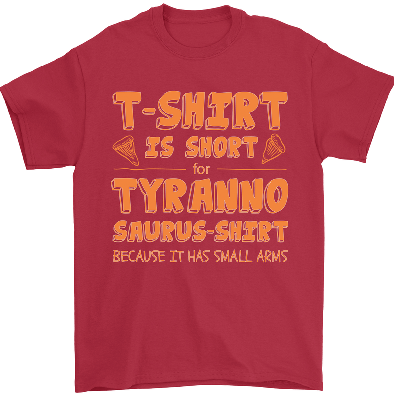 Funny T-Rex Dinosaur Mens T-Shirt 100% Cotton Red