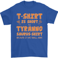 Funny T-Rex Dinosaur Mens T-Shirt 100% Cotton Royal Blue