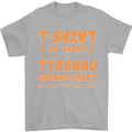 Funny T-Rex Dinosaur Mens T-Shirt 100% Cotton Sports Grey