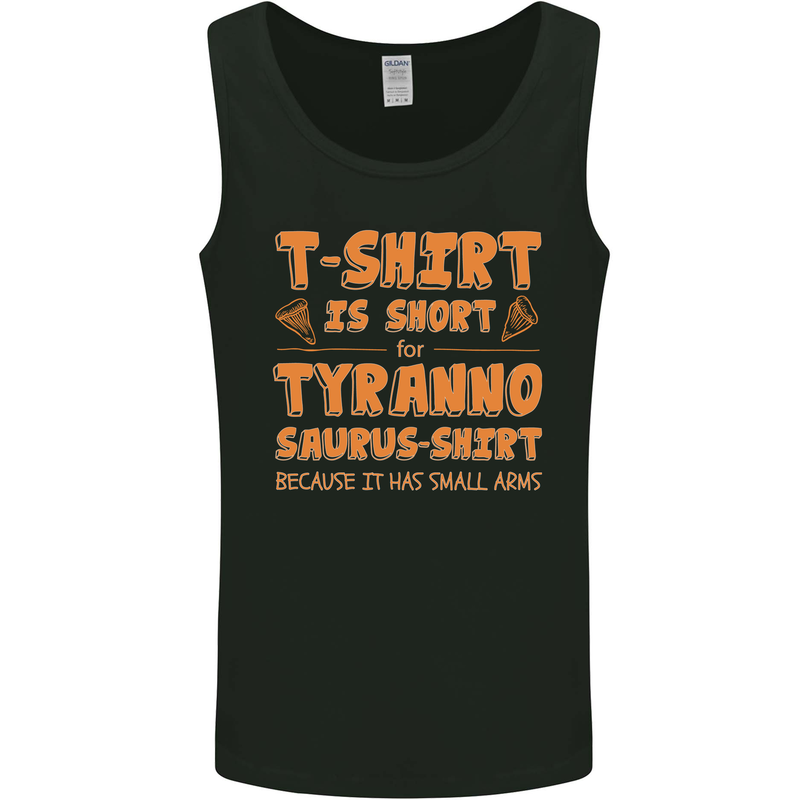 Funny T-Rex Dinosaur Mens Vest Tank Top Black