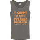 Funny T-Rex Dinosaur Mens Vest Tank Top Charcoal