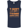 Funny T-Rex Dinosaur Mens Vest Tank Top Navy Blue