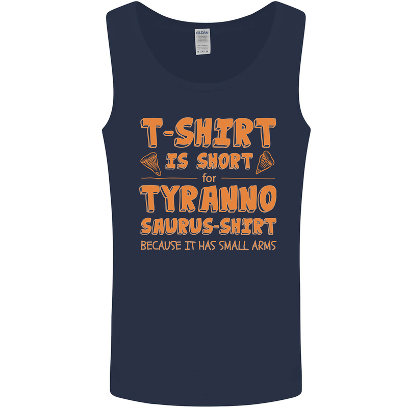 Funny T-Rex Dinosaur Mens Vest Tank Top Navy Blue