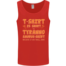 Funny T-Rex Dinosaur Mens Vest Tank Top Red